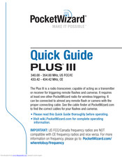 PocketWizard PLUS III Quick Manual
