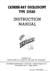Tektronix 524AD series Instruction Manual