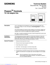 Siemens Retroline TH 192 Technical Bulletin