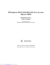 Agilent Technologies 8922 Supplementary User's Manual