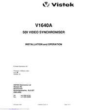 VISTEK V1640A Installation And Operation Manual