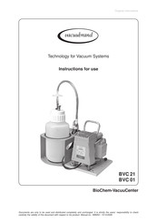 vacuubrand BioChem-VacuuCenter BVC 21 Instructions For Use Manual