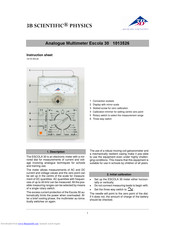 3B SCIENTIFIC PHYSICS Escola 30 Instruction Sheet