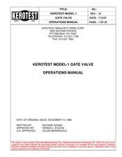 Kerotest MODEL-1 Operation Manual