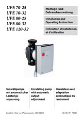 Dimplex UPE 80-32 Installation And Operating Instruction