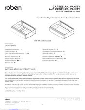 Robern CARTESIAN Series Important Safety Instructions Manual