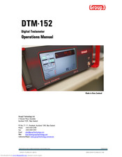 Group3 DTM-152 Operation Manual