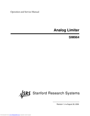 SRS Labs SIM964 Operation And Service Manual