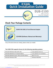 D-Link DUB-E100 Quick Installation Manual