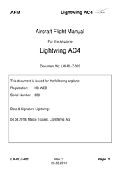 Lightwing AC4 Aircraft Flight Manual