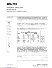 Siemens HUB-4 Installation Instructions Manual