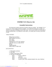 Inspire VLF-3 Assembly Instructions Manual