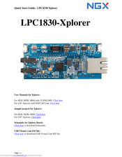 NGX Technologies LPC1830-Xplorer Quick Start Manual
