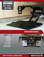 Anthony Liftgates TuckUnder AST-PLUS-2500 Maintenance Manual