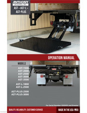 Anthony Liftgates TuckUnder AST-PLUS-2500 Operation Manual