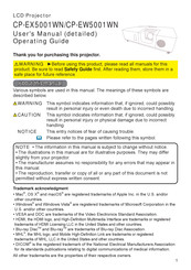 Hitachi CP-EW5001WN User's Manual And Operating Manual