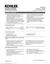 Kohler K-6284K Installation Instructions Manual