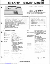 Sharp CE-140P Service Manual