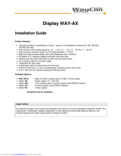 Waycon WAY-AX Installation Manual