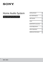 Sony MHC-M20 Operating Instructions Manual