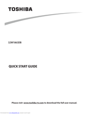 Toshiba 32W1863DB Quick Start Manuals
