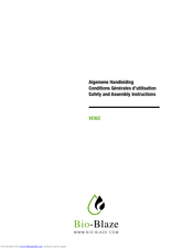 Bio-Blaze Veniz Safety And Assembly Instructions Manual