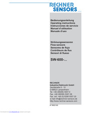 Rechner Sensors SW-600-G1/4/28-S Operating Instructions Manual
