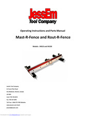 JessEm Tool Mast-R-Fence Operating Instructions And Parts Manual