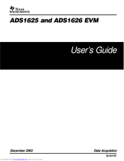 Texas Instruments ADS1626 EVM User Manual
