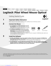 Logitech Pilot Wheel Mouse Optical Getting Started Manual