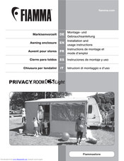 Fiamma Privacy Room CS LIGHT 255 Installation And Usage Instructions