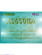 Yamaha XS650D Supplementary Service Manual