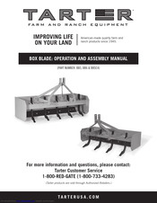 Tarter BOX BLADE Operation And Assembly Manual