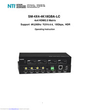 NTI SM-4X4-4K18GBA-LC Operating	 Instruction