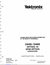 Tektronix 2465 Instruction Manual