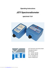 Jeti spectraval 1511 Operating Instructions Manual