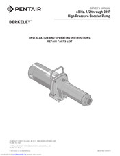 Pentair Berkley MGPS10F Installation And Operating Instructions Manual