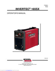 Lincoln Electric INVERTEC 165SX Operator's Manual