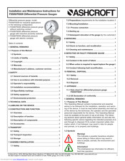 Ashcroft F5509 Installation And Maintenance Instructions Manual