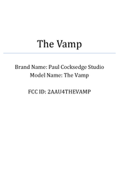 Paul Cocksedge Studio The Vamp Quick Manual