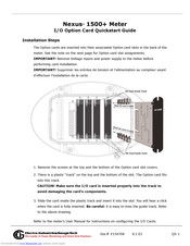 Electro Industries/Gaugetech Nexus 1500+ Quick Start Manual