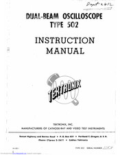 Tektronix 502 series Instruction Manual