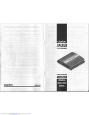 Clarion APA2103 Operation & Installation Manual
