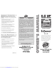 E-Z Up Instant Shelter Endeavor Owner's Manual