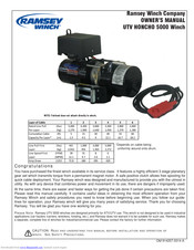 RAMSEY WINCH UTV HONCHO 5000 Owner's Manual