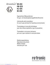 Rotronic HygroClip ID-1-EX Operating Instructions Manual