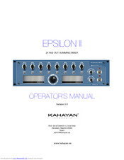 KAHAYAN Proaudio EPSILON II Operator's Manual
