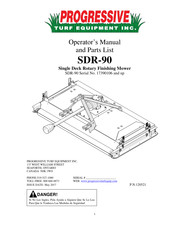 Progressive Turf Equipment SDR 90 Operators Manual And Parts Lists