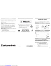 Selectblinds CORDLESS LIFT SYSTEM HONEYCOMB SHADE Installation Instructions