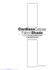 Selectblinds Cordless Cellular Fabric Shade Owner's Handbook Manual